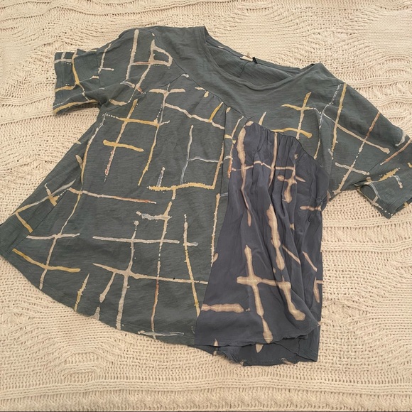 Anthropologie Blue Abstract Print Top - Picture 2 of 6